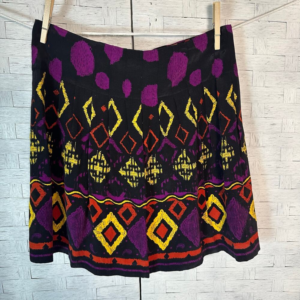 Dolce vita women’s skirt pleated, colorful, short, tribal‎ feminine Flowe ￼